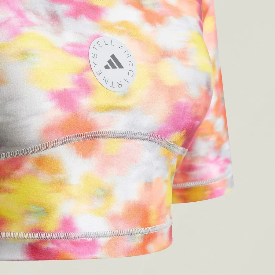 Женский спортивный топ с цветочным принтом adidas by Stella McCartney, Золотой — фото 3