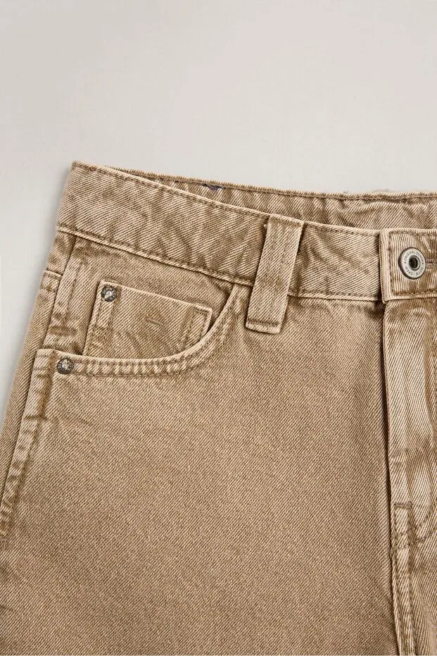Детские шорты для мальчиков джинсовые Relaxed fit denim bermuda shorts Lefties, Yellowish Brown — фото 3