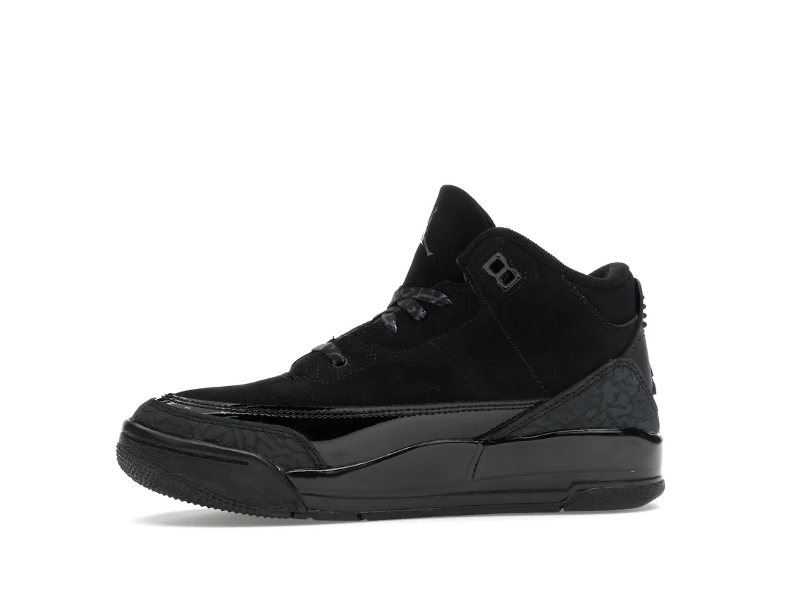 Детские кроссовки для мальчиков с замшевым верхом Jordan 3 Retro Jordan, Black/Dark Charcoal/Black — фото 3
