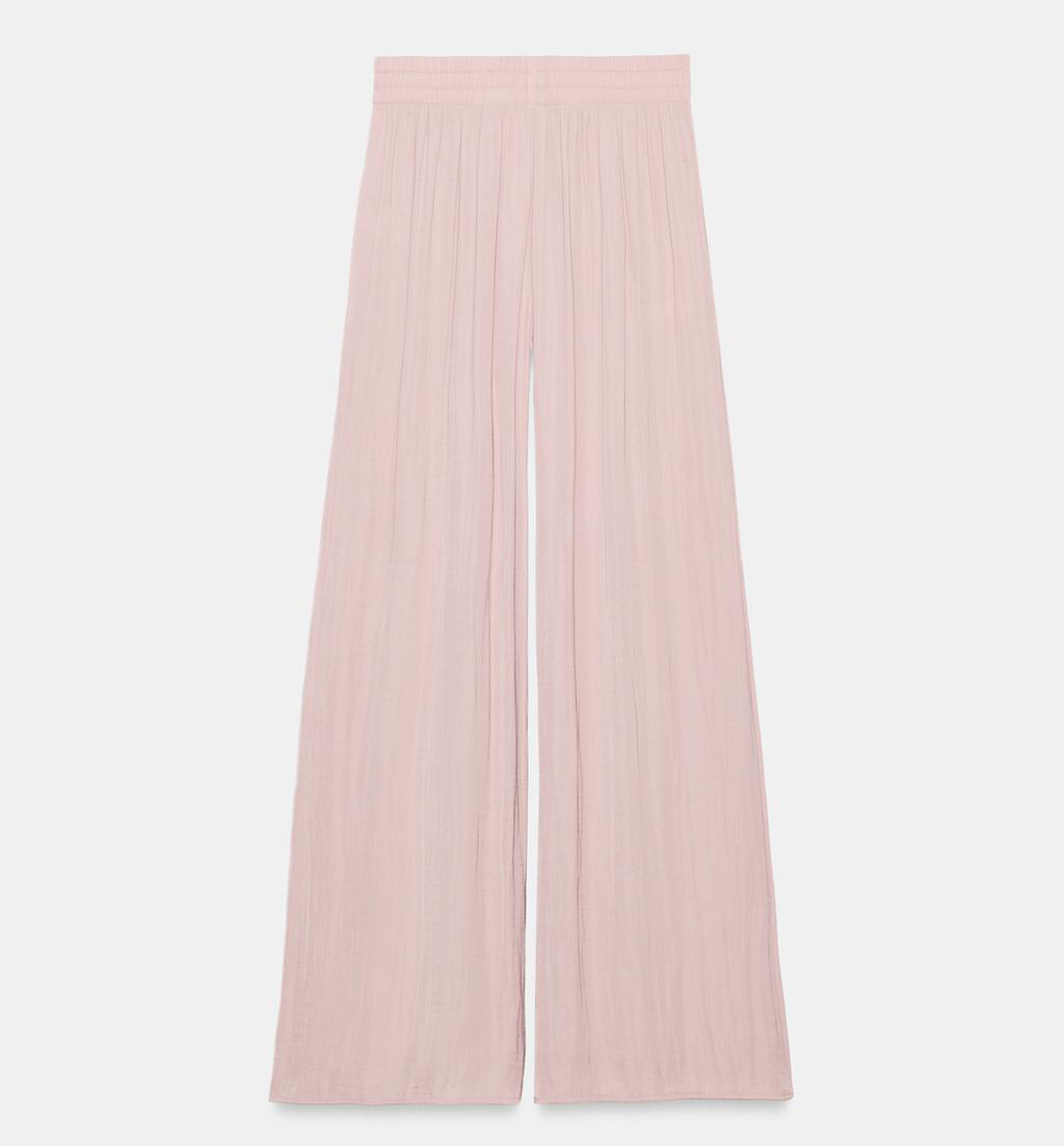 Брюки Zara Flowing Wide-Leg, розовый — фото 2