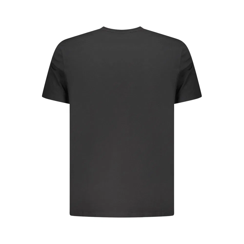 Мужская футболка с вышивкой и логотипом, хлопковая, Black Cotton Men T-Shirt, Calvin Klein, черный — фото 2