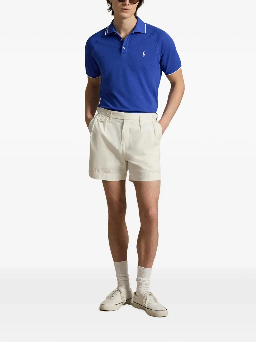 Рубашка-поло с делкой в полоску Polo Ralph Lauren, синий — фото 2