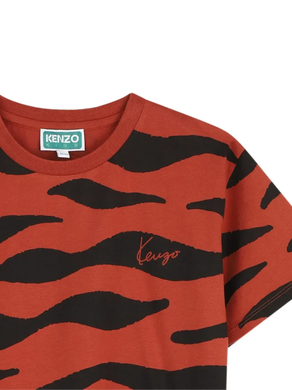 Футболка с вышитым логотипом и принтом Kenzo Kids, оранжевый — фото 3
