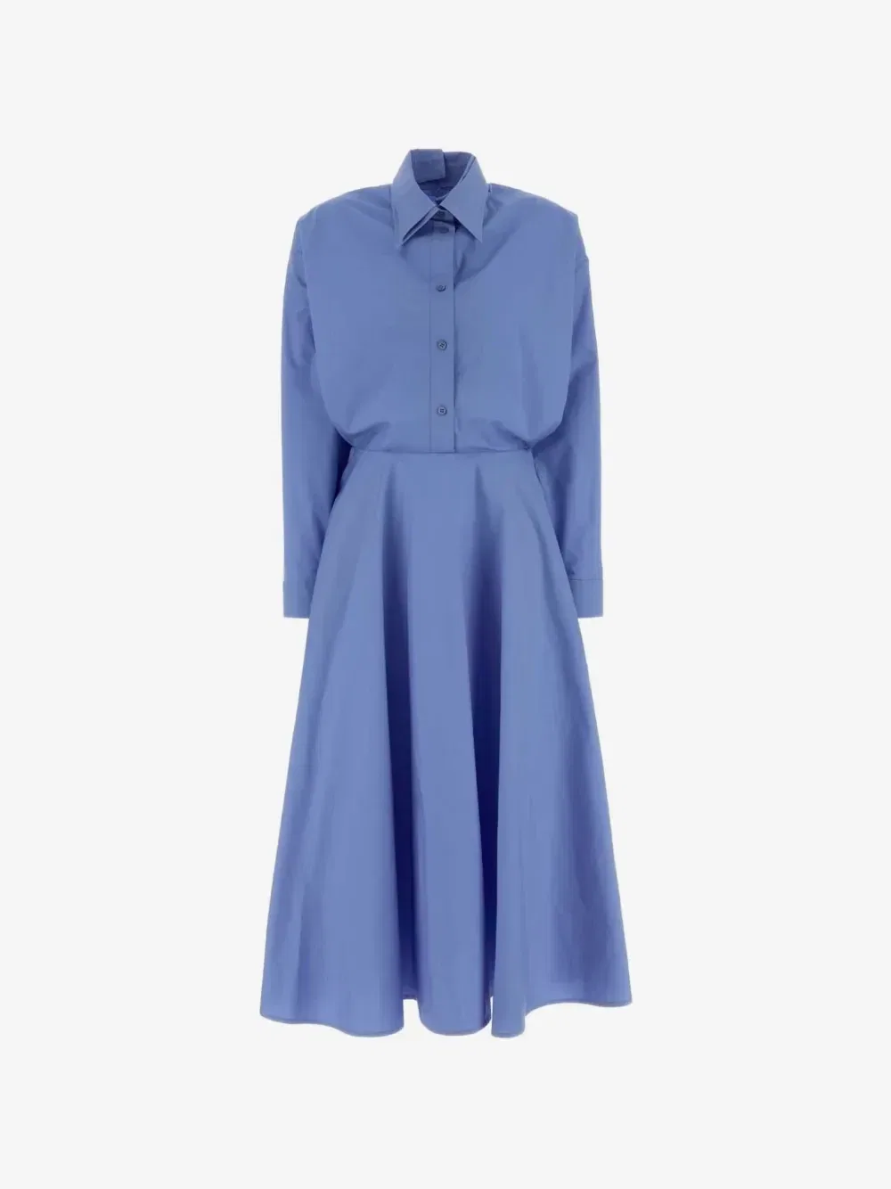 Миди-платье из поплина BALENCIAGA, синий