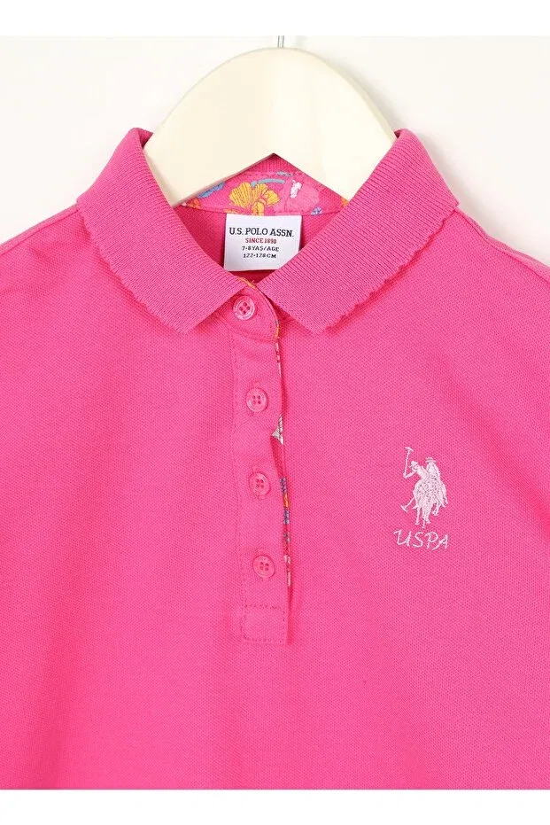 Детская футболка для девочек хлопковая U.S. Polo Assn., Fuchsia — фото 3