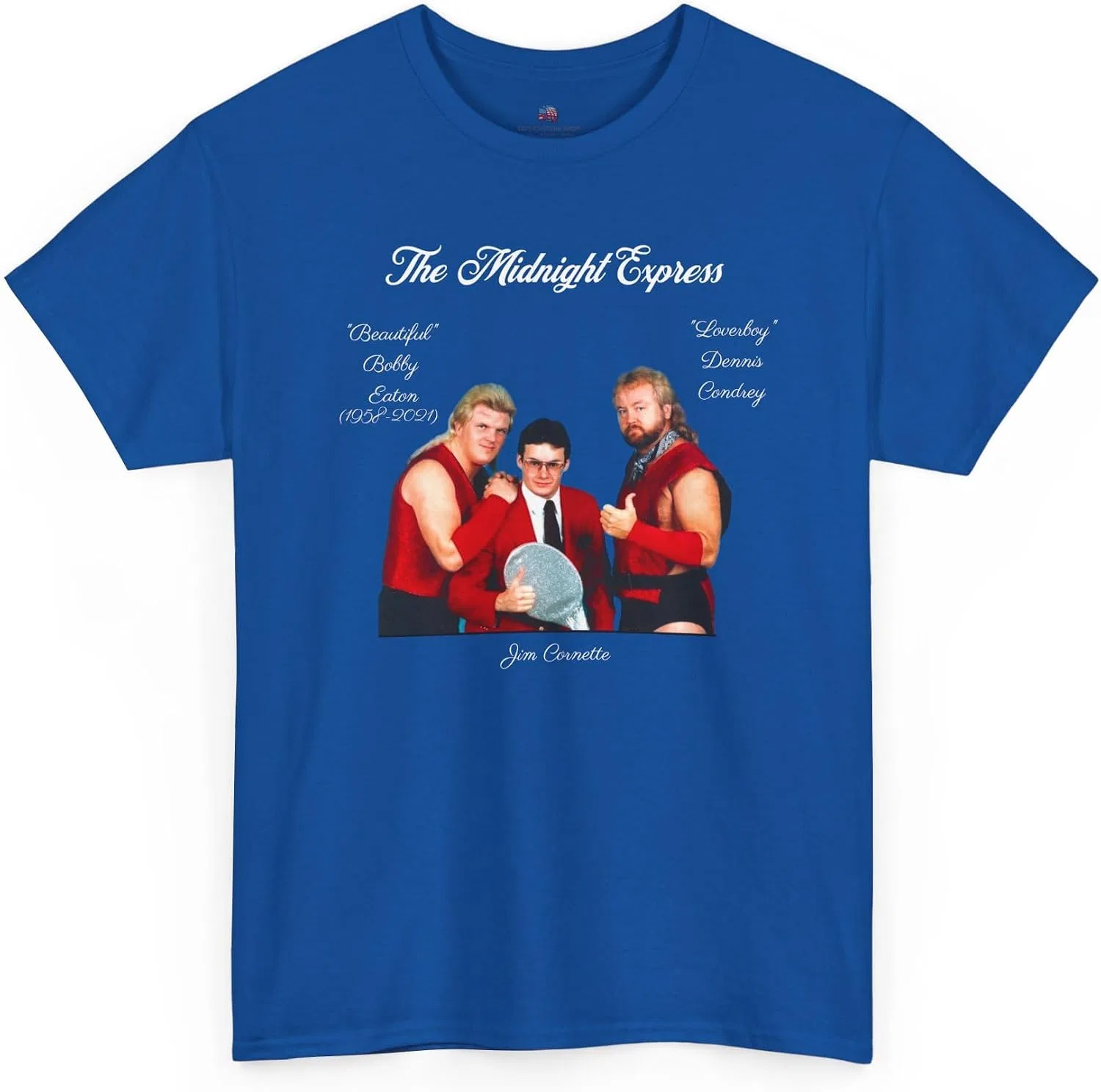 Женская футболка с принтом Wrestling Fan, Heavy Cotton Top, королевский синий — фото 3