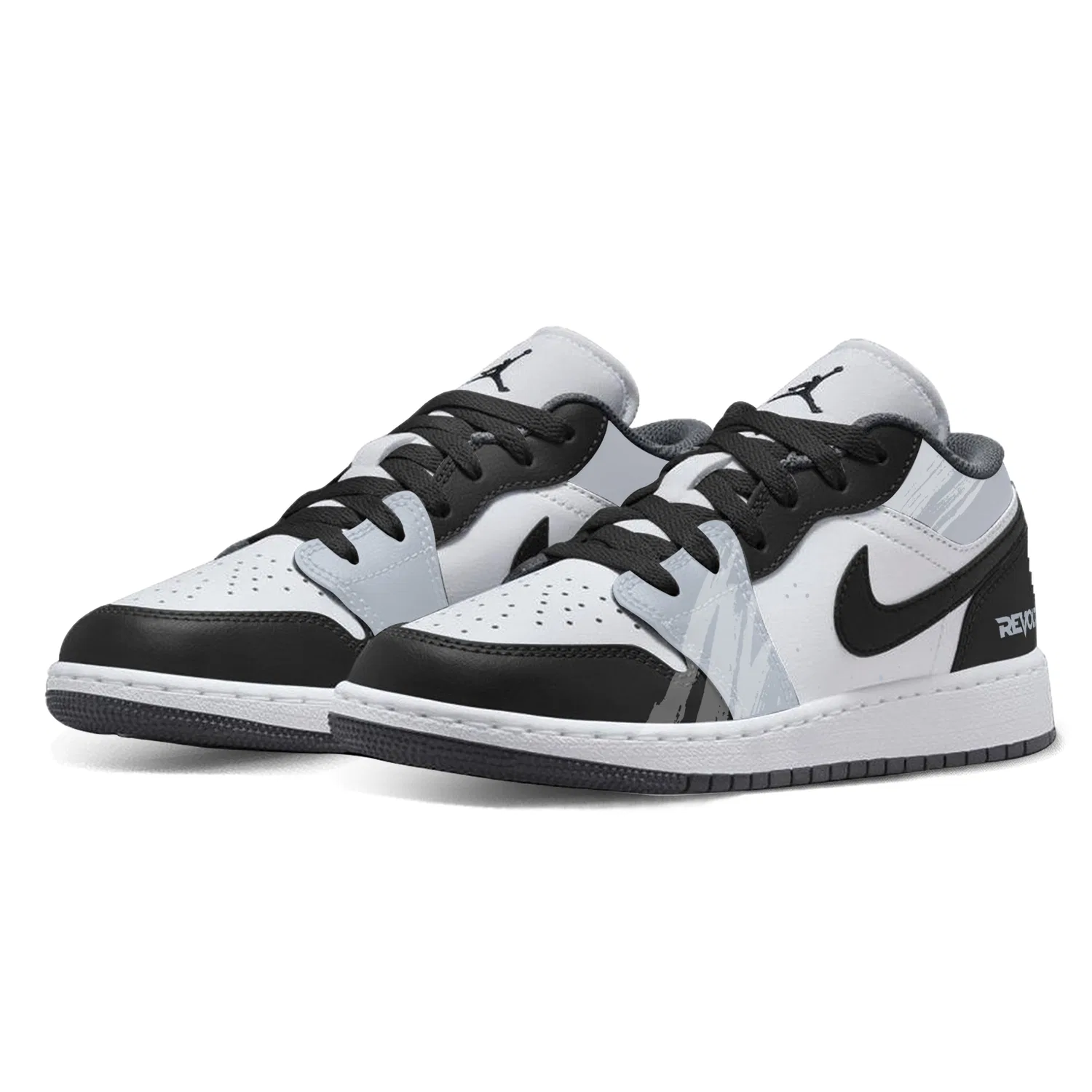 Детские кроссовки для мальчиков и девочек низкие Custom Sneakers Air 1 Lemon Grey Jordan, White — фото 4