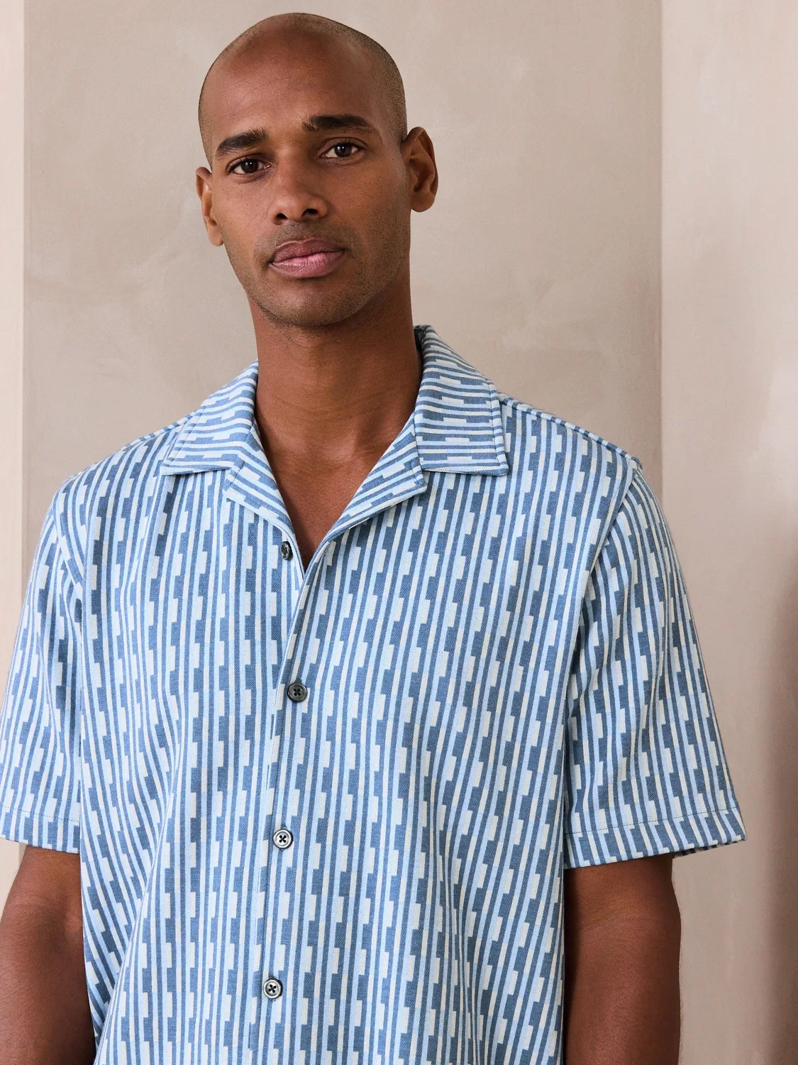Рубашка с геометрическим принтом, Regular Fit, N. Premium Next, Light Blue — фото 3