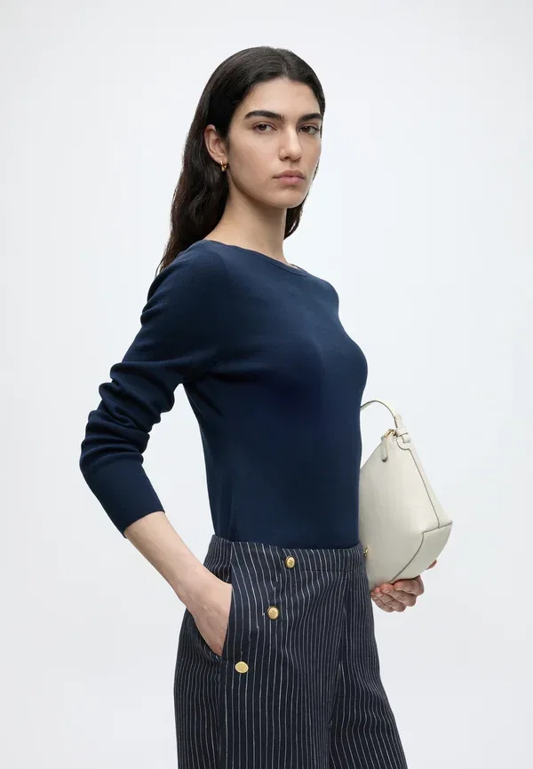 Брюки с ленточной полоской Linen nautical stripe wideleg Tommy Hilfiger, темно-синий — фото 4