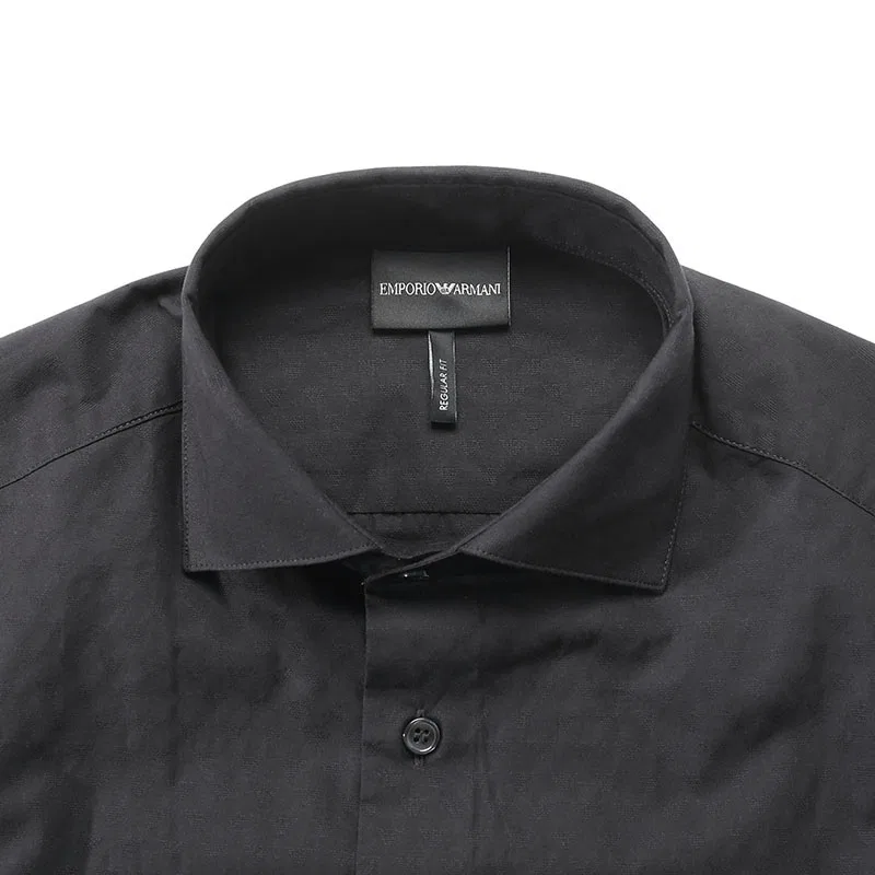 Мужская рубашка с жаккардовым узором Emporio Armani, Navy Blue — фото 4