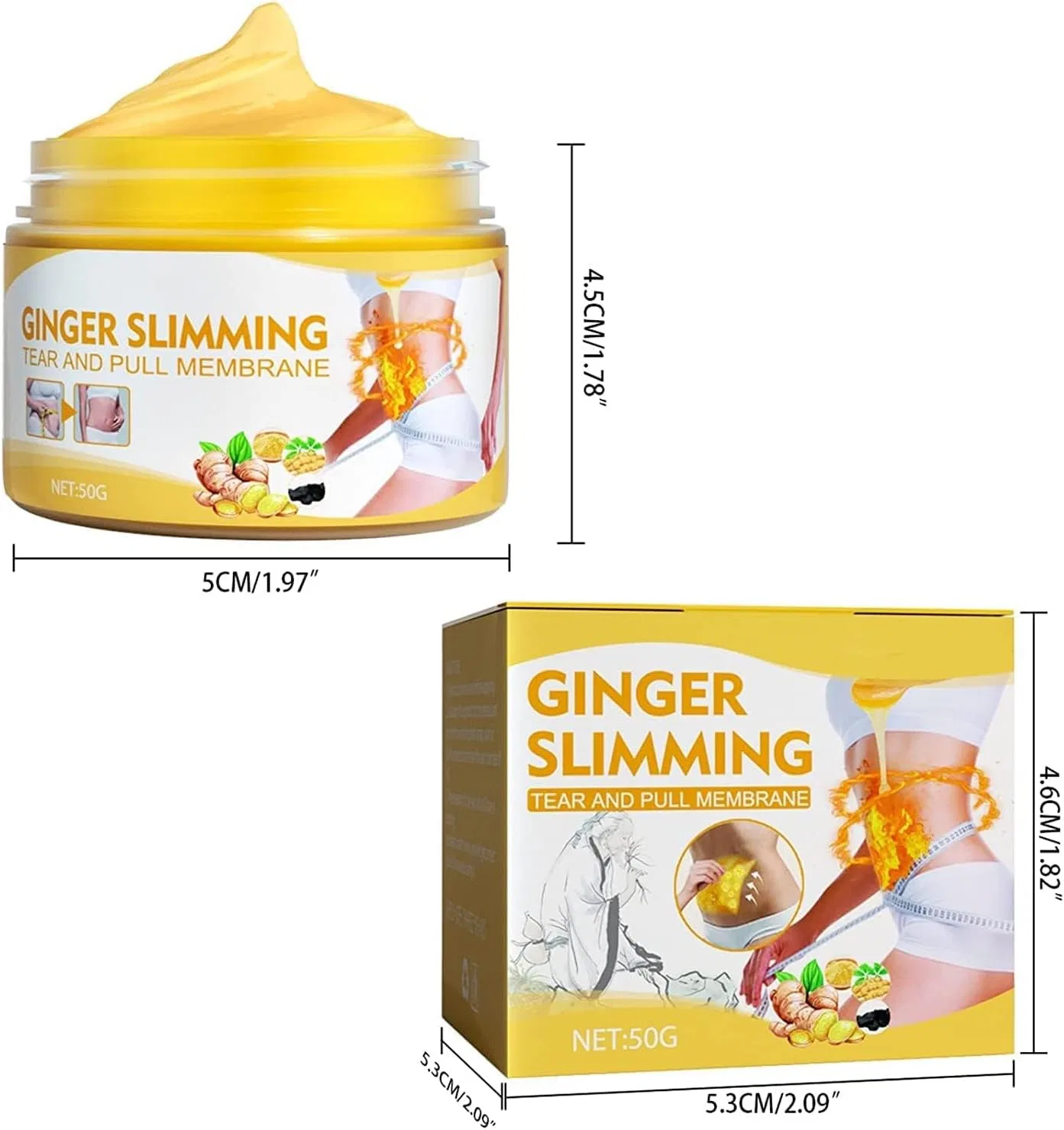 Крем для живота моделирующий, Ginger, sjfscqr, 2 шт., 50 г — фото 4
