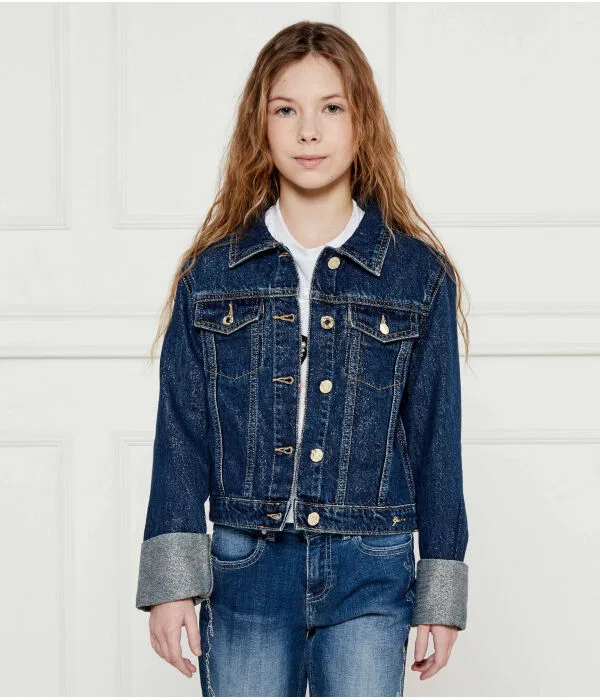 Детская джинсовая куртка для девочек с металлической нитью Guess, Blu Marino