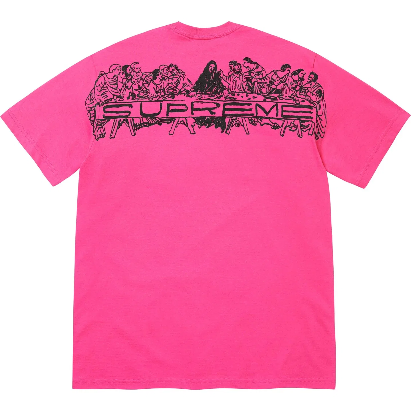 Футболка с круглым вырезом прямого кроя Supreme SS26, Fuchsia