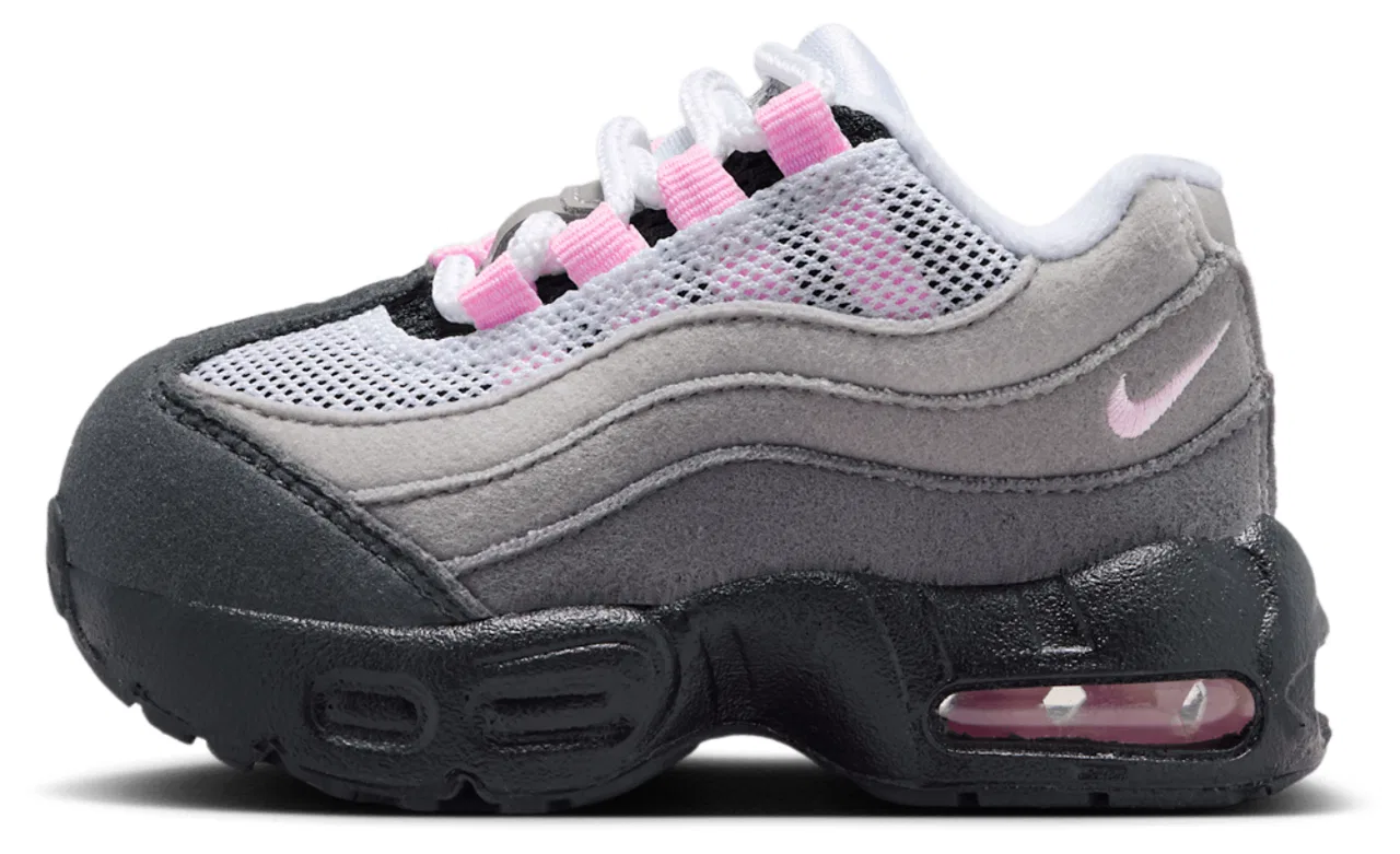Кроссовки для девочек Air Max 95 Nike, цвет Black/Pink Foam/Medium Grey — фото 2
