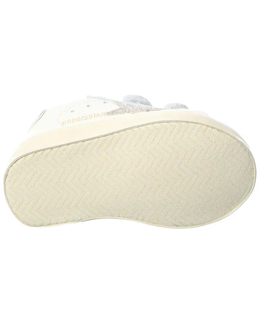 Детские кроссовки кожаные с блеском Golden Goose Leather Sneaker, White — фото 4