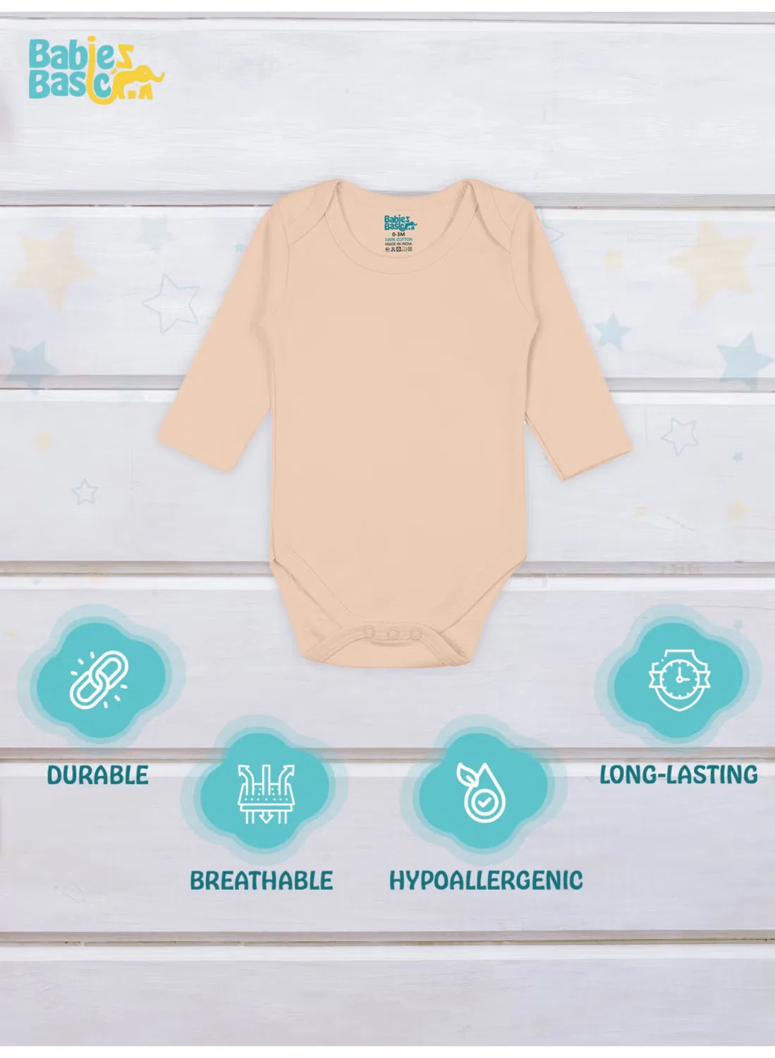 Боди-комбинезон с длинным рукавом, комплект из 6, Babies Basic, синий — фото 2
