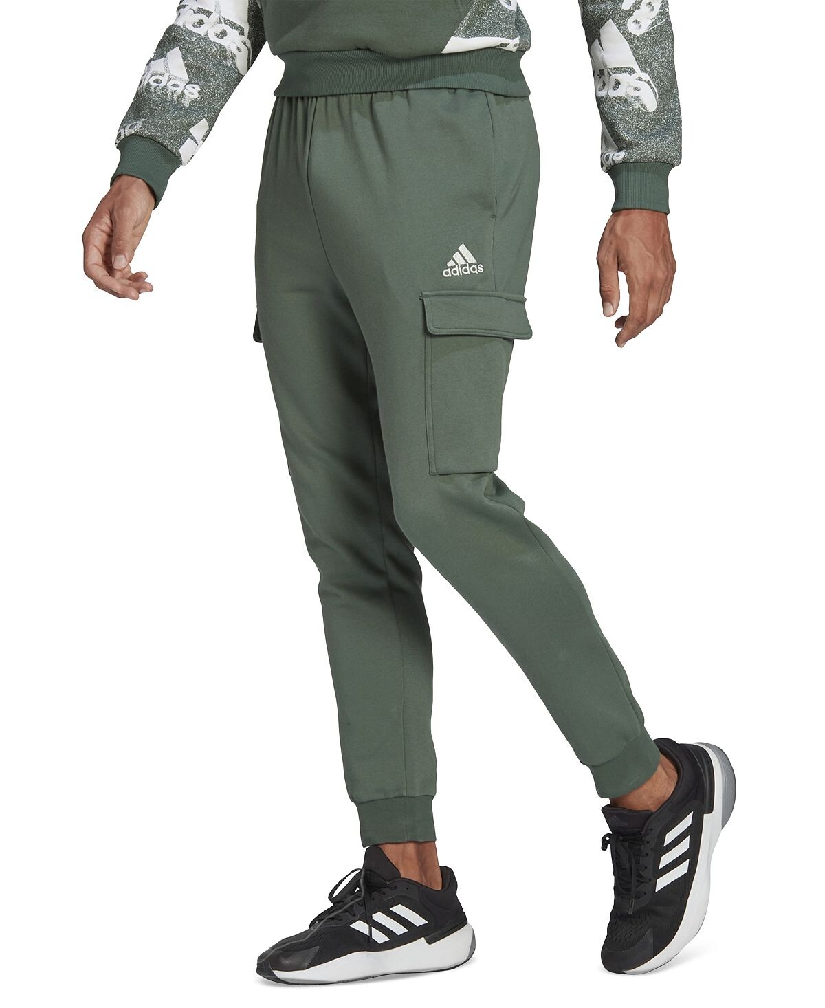 

Мужские джоггеры Adidas Essentials Regular Tapered Fit Fleece Cargo, зеленый