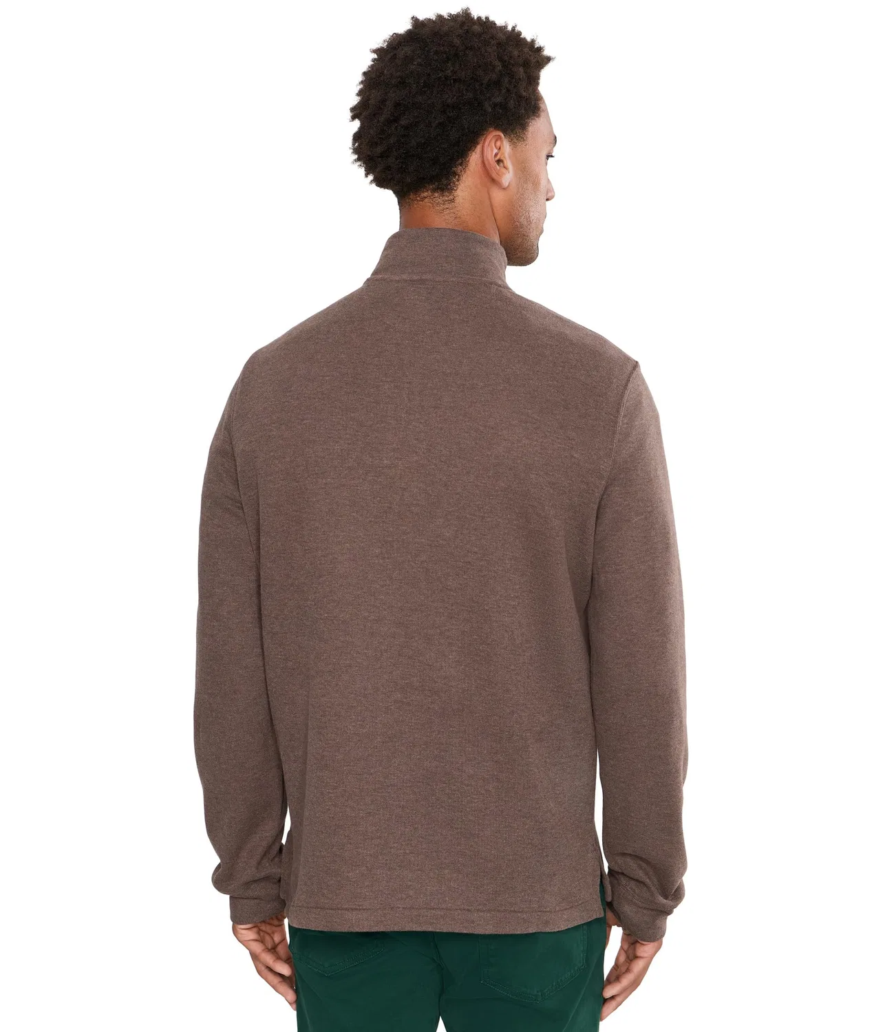 Пуловер Estate-Rib с застежкой-молнией на четверть длины Polo Ralph Lauren, Nutmeg Brown Heather — фото 4