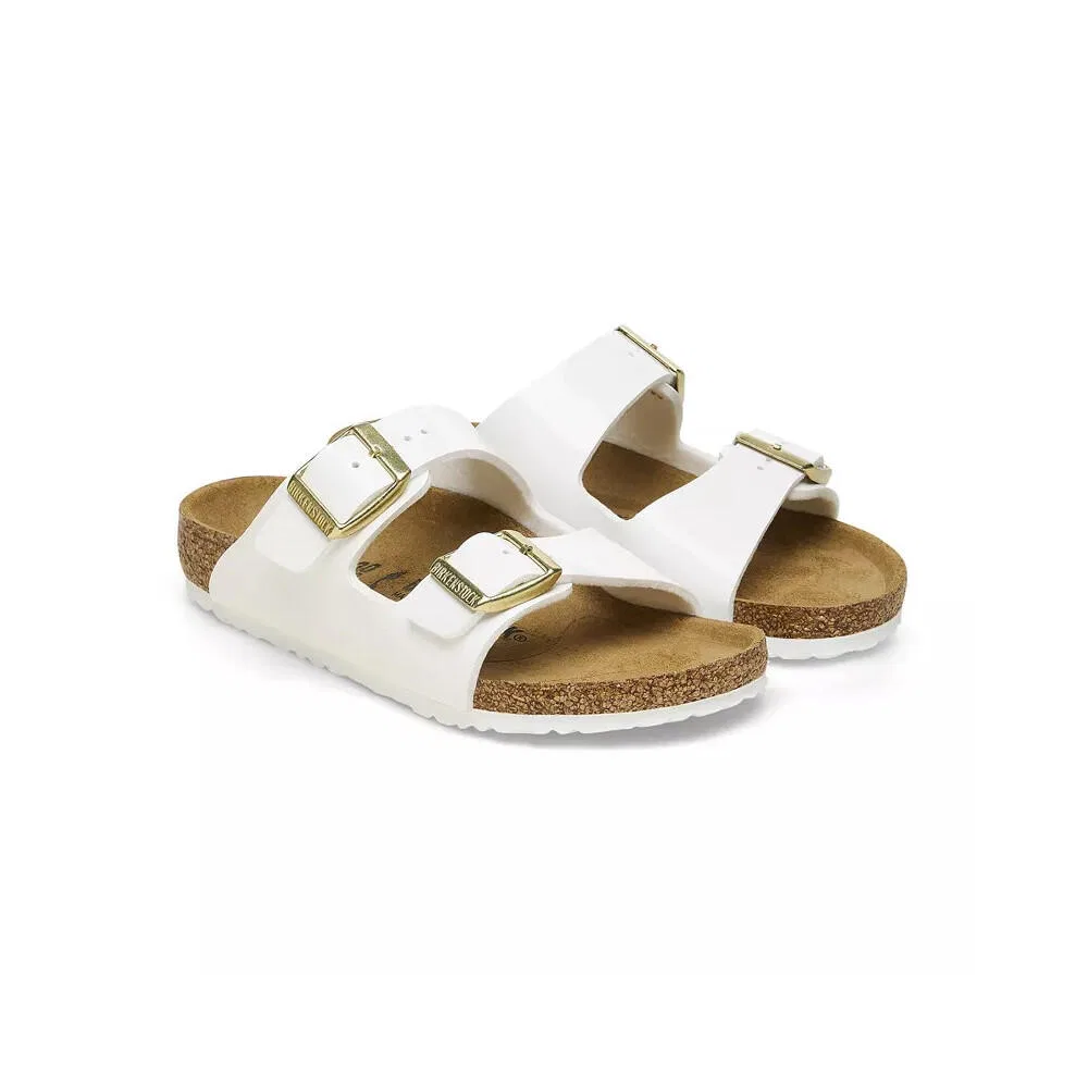 Детские сандалии-вьетнамки с двумя ремешками Arizona Kids Birkenstock, Patent White — фото 2