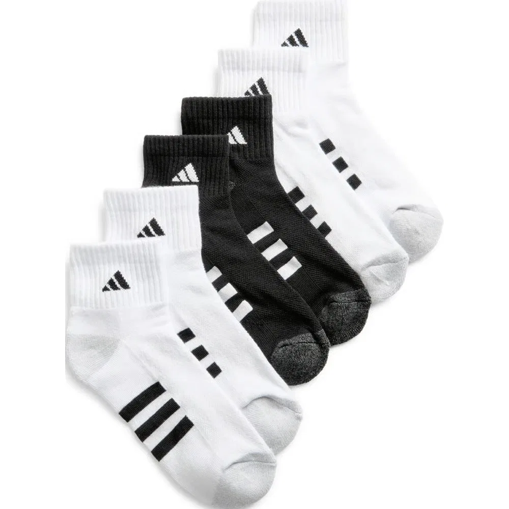 Детские носки до щиколотки 6 пар размер L Adidas, White/Black/White