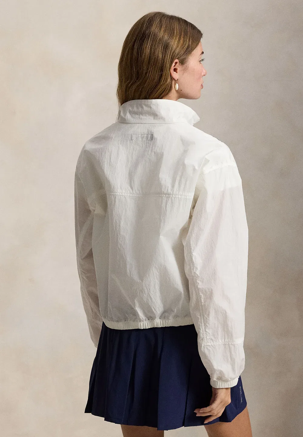 Ветровка с высоким воротником и застежкой-молнией - летняя куртка Polo Ralph Lauren, Ceramic White — фото 3
