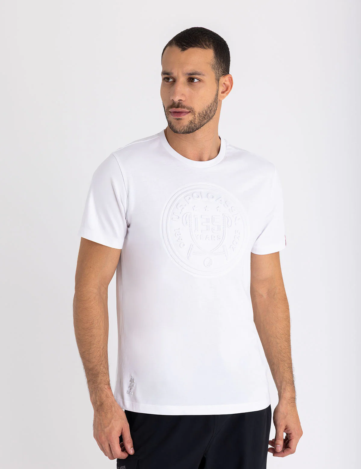 

Футболка U.S. Polo Assn 135 Anniversary Embossed, белый