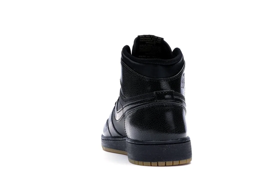 Детские кроссовки Lifestyle с высоким берцем Jordan 1 Retro Jordan, Black/Black-Gum Light Brown — фото 4