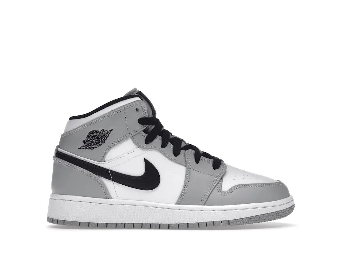 Детские кроссовки Lifestyle с длинным язычком Jordan 1 Mid Jordan, Light Smoke Grey/Black-White