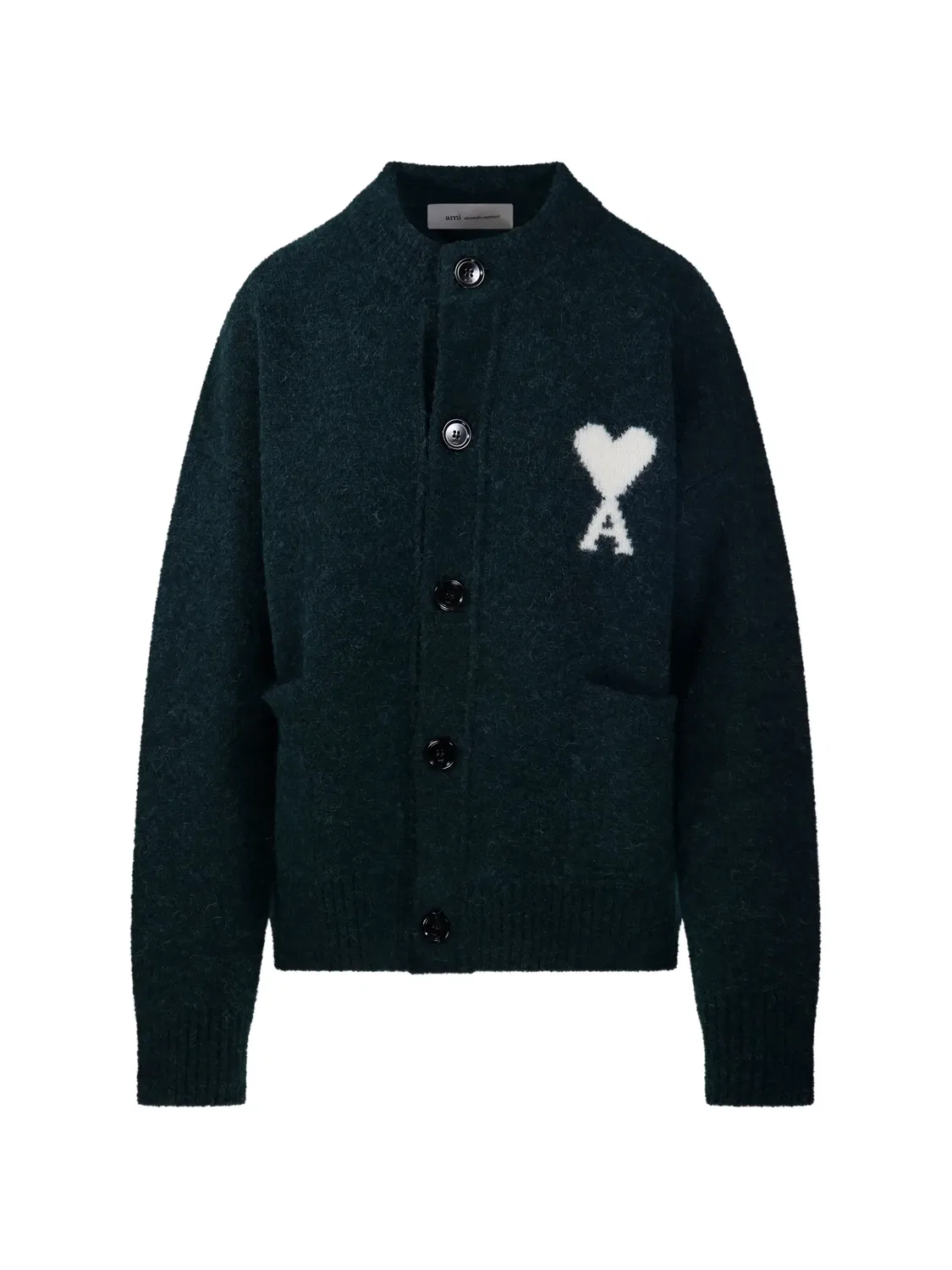 AMI Paris Вязаный кардиган Ami de Coeur зеленый