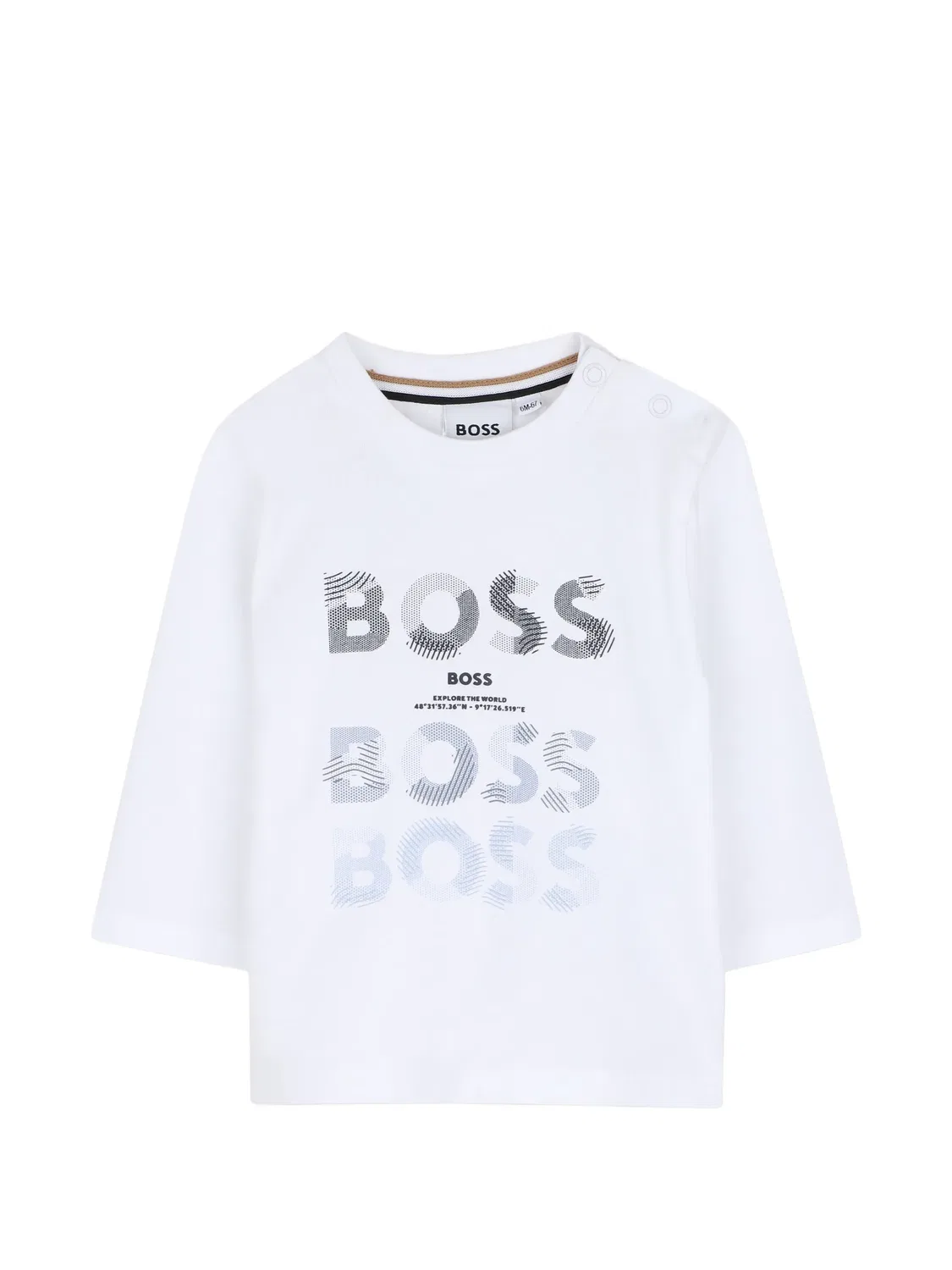 Лонгслив с логотипом Boss Kidswear, белый