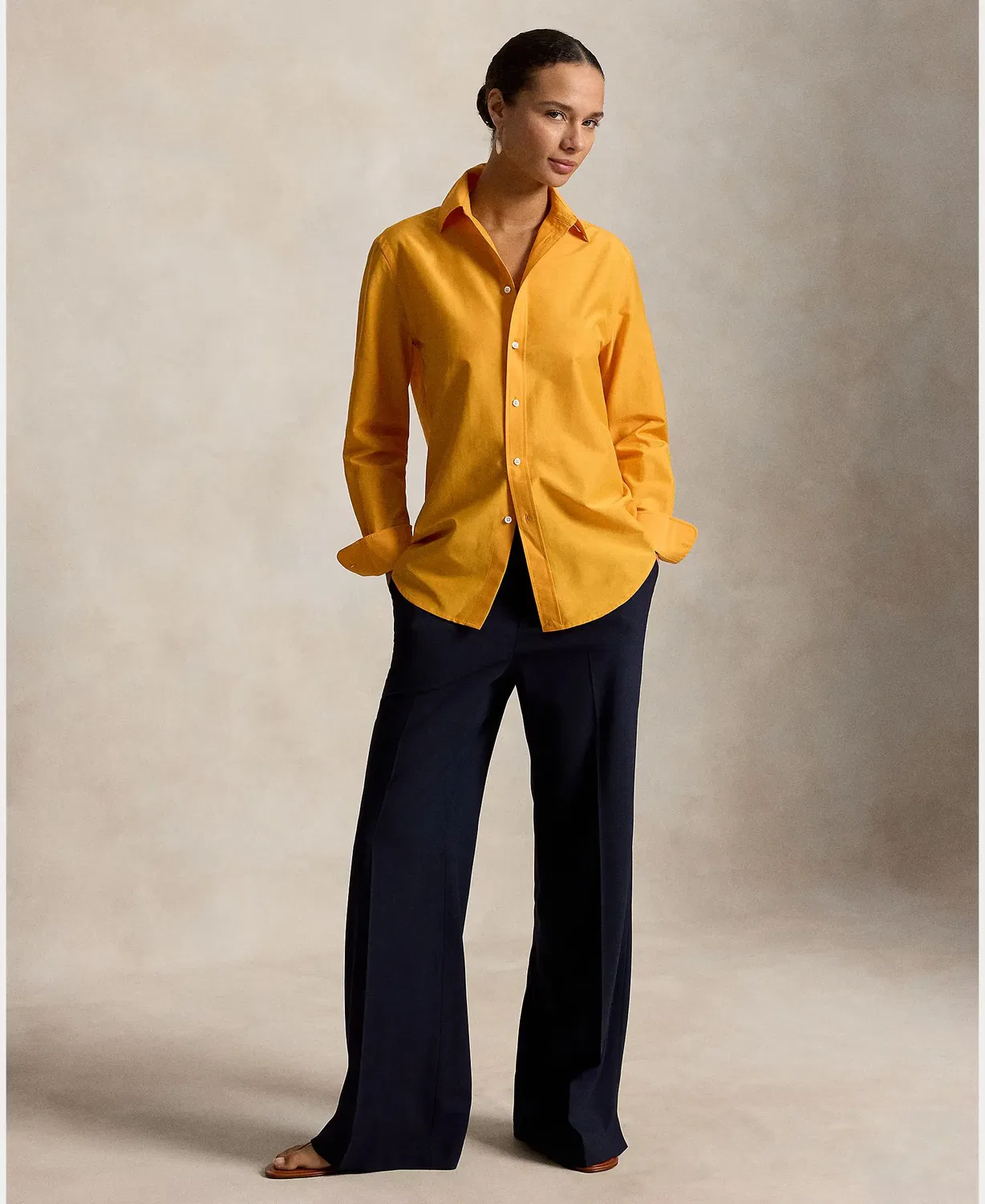 Женская рубашка из смесовой ткани Polo Ralph Lauren, Orange — фото 4