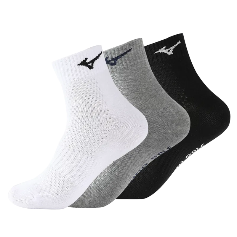 Детские носки с принтом Mizuno, Tricolor Assorted White Black Gray