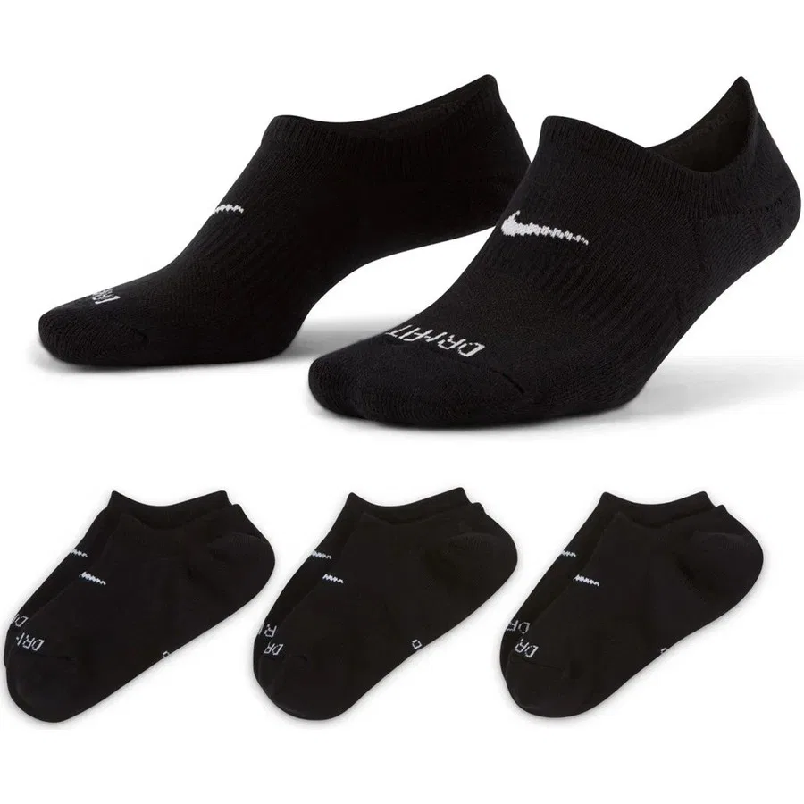 Женские носки с высокой посадкой Nike Everyday Plus Cushioned, 3 пары, Черный