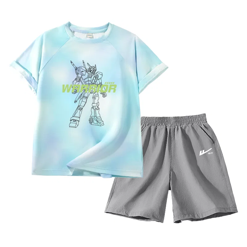 Детский спортивный комплект с принтом Blue Purple/H Horizontal Machine Armor-Gray/H Silicone Pull-Back White K WARRIOR