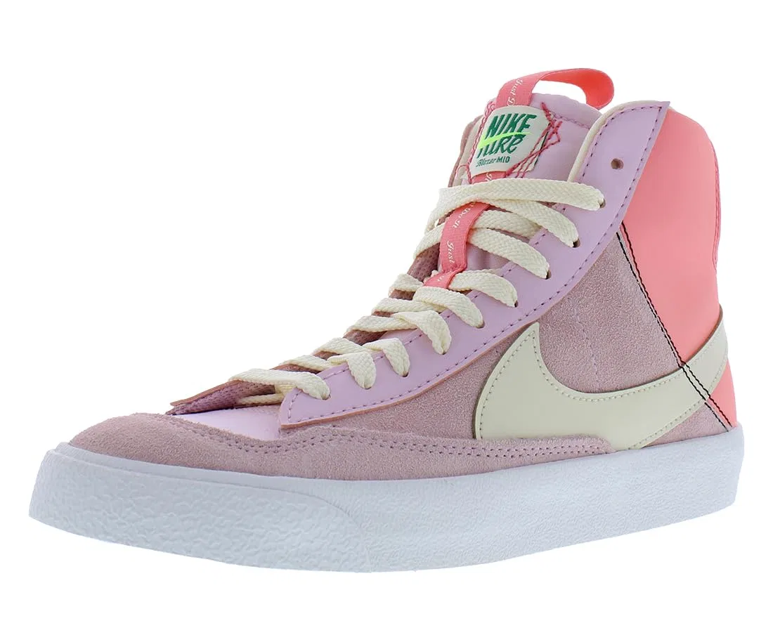 Детские кроссовки для мальчиков с принтом Blazer Mid '77 Se NIKE, Pink Coconut Milk Pink Gaze Foam