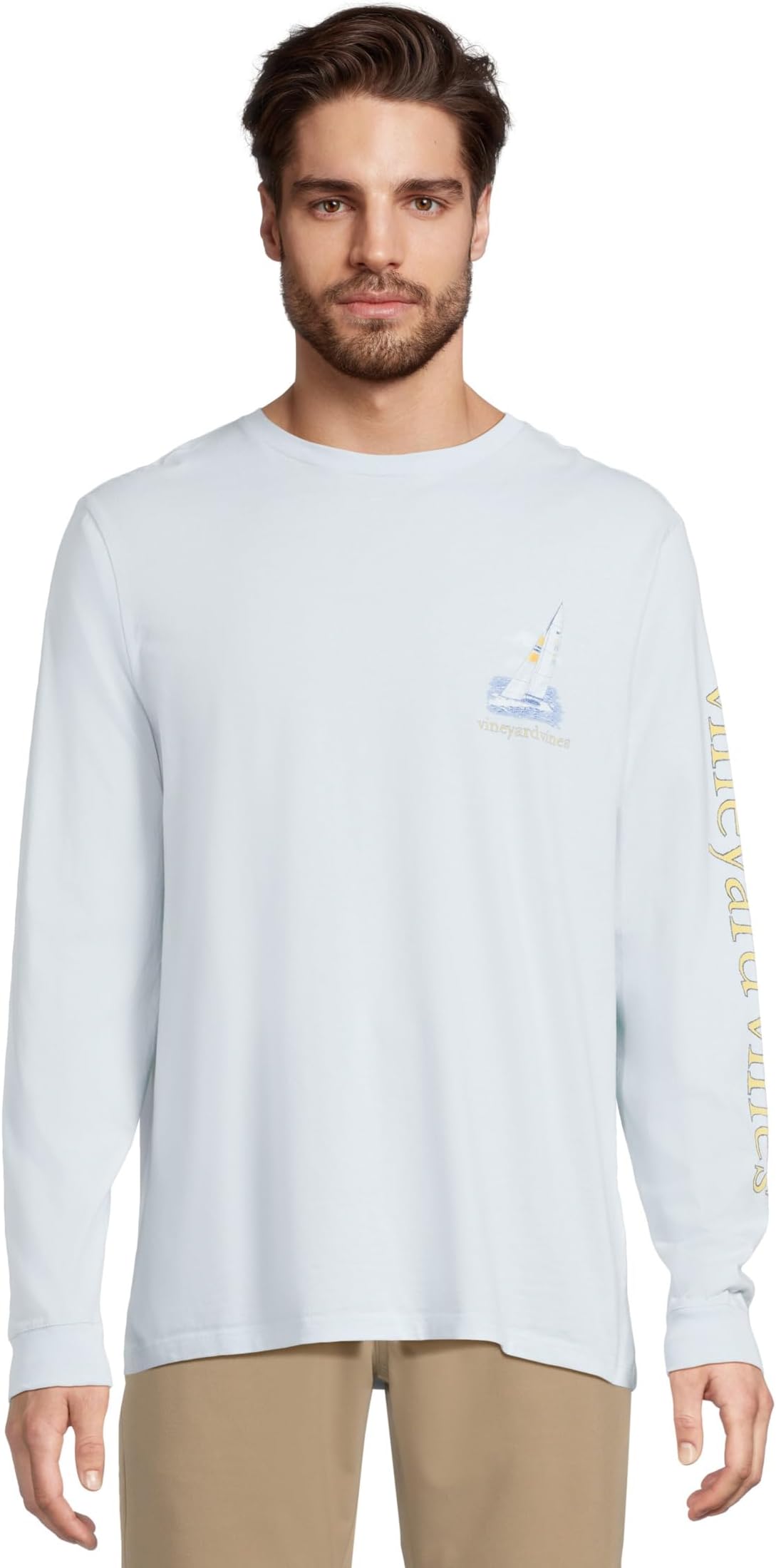 

Футболка Vineyard Vines Painted Sailboat Race Long Sleeve Tee, цвет Pale Sky