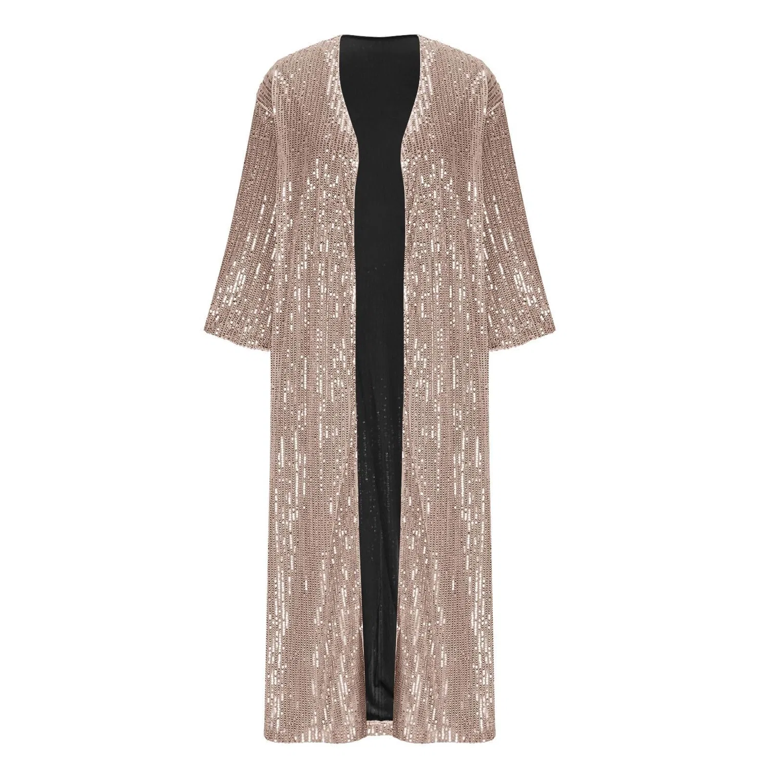 Женский кардиган с пайетками с рукавом 3/4, Beige