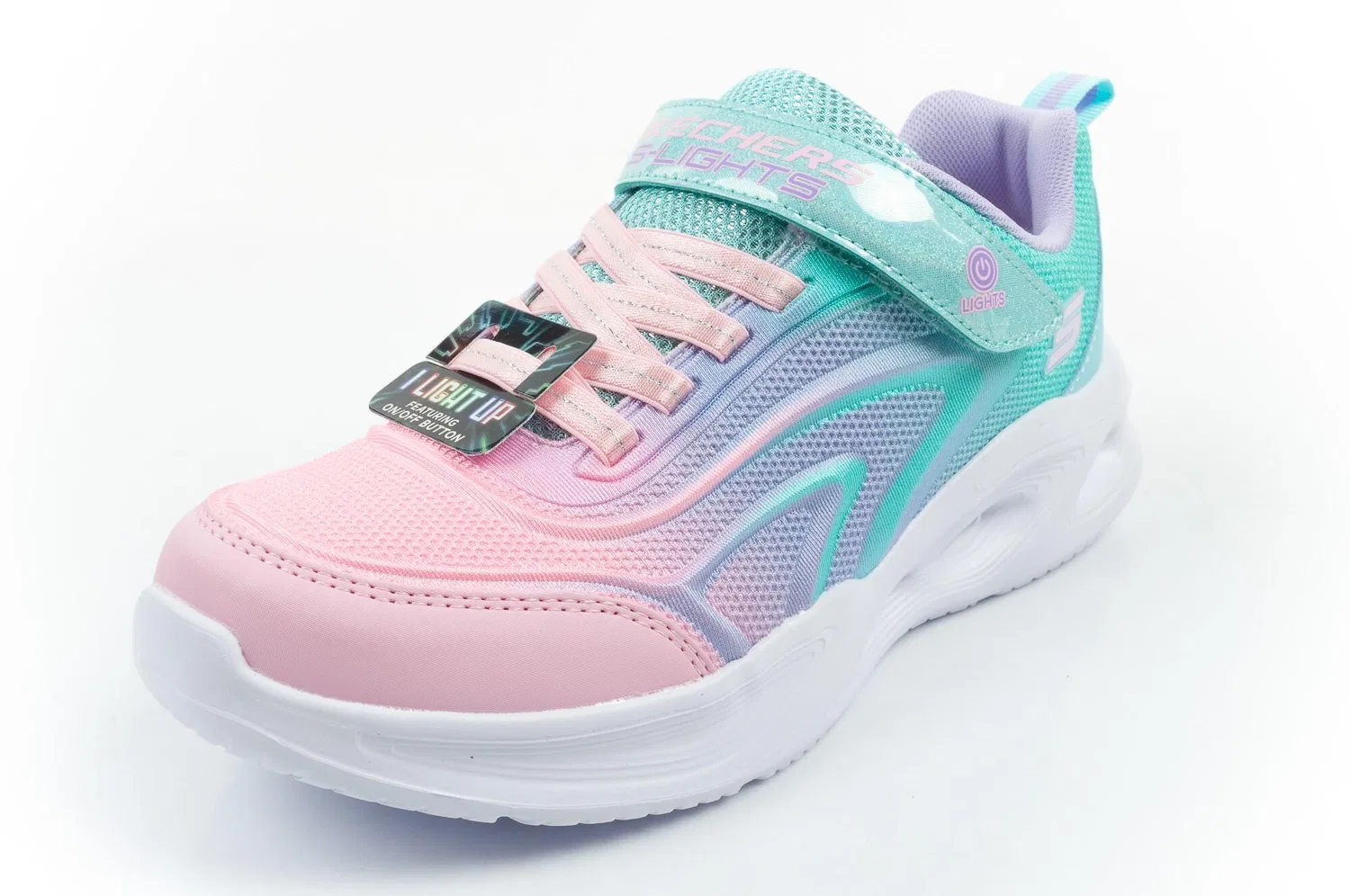 Детские кроссовки Skechers Color Breeze LED, Turkis Rosa Violett — фото 3