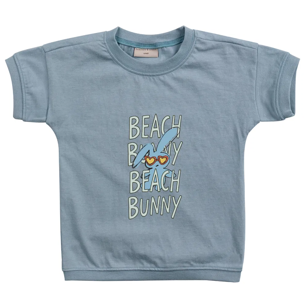 Детская футболка с коротким рукавом с логотипом Beach Barney Ash Blue BEACHESAND CREAM KIDS, Light Blue