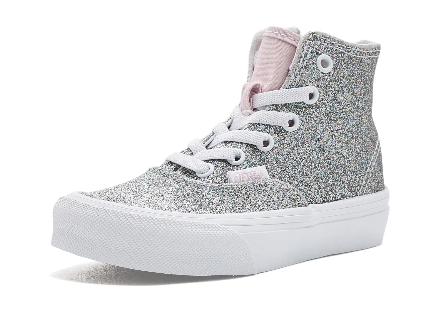 Кроссовки Authentic Hi 2.0 Zip (для маленьких детей) Vans Kids, Glitter Pale Petal Pink
