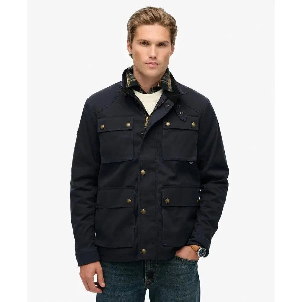 Мужская куртка с принтом Racer Merchant Wax Superdry, Blau — фото 4