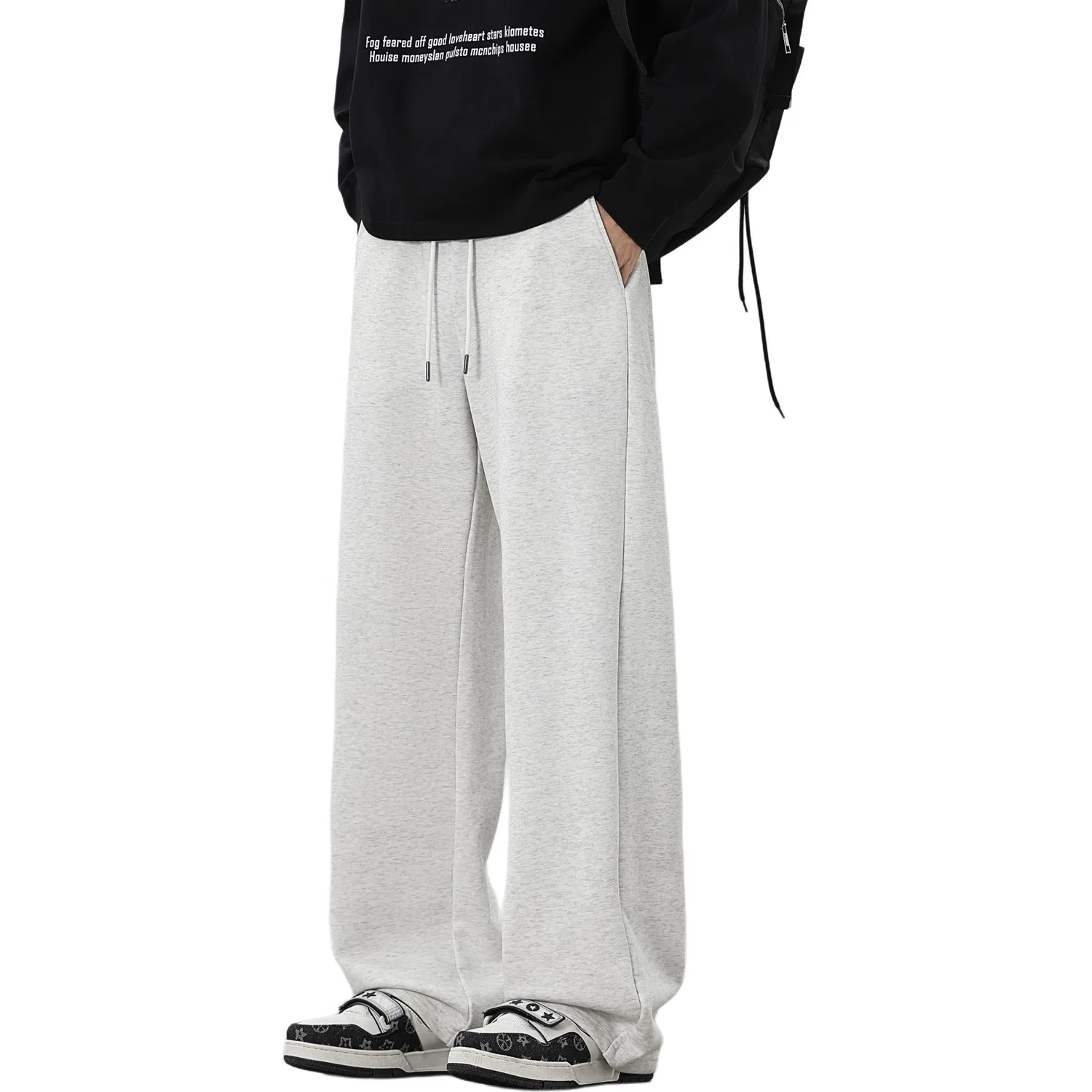 Детские спортивные штаны свободного кроя Tonlion, Light Gray