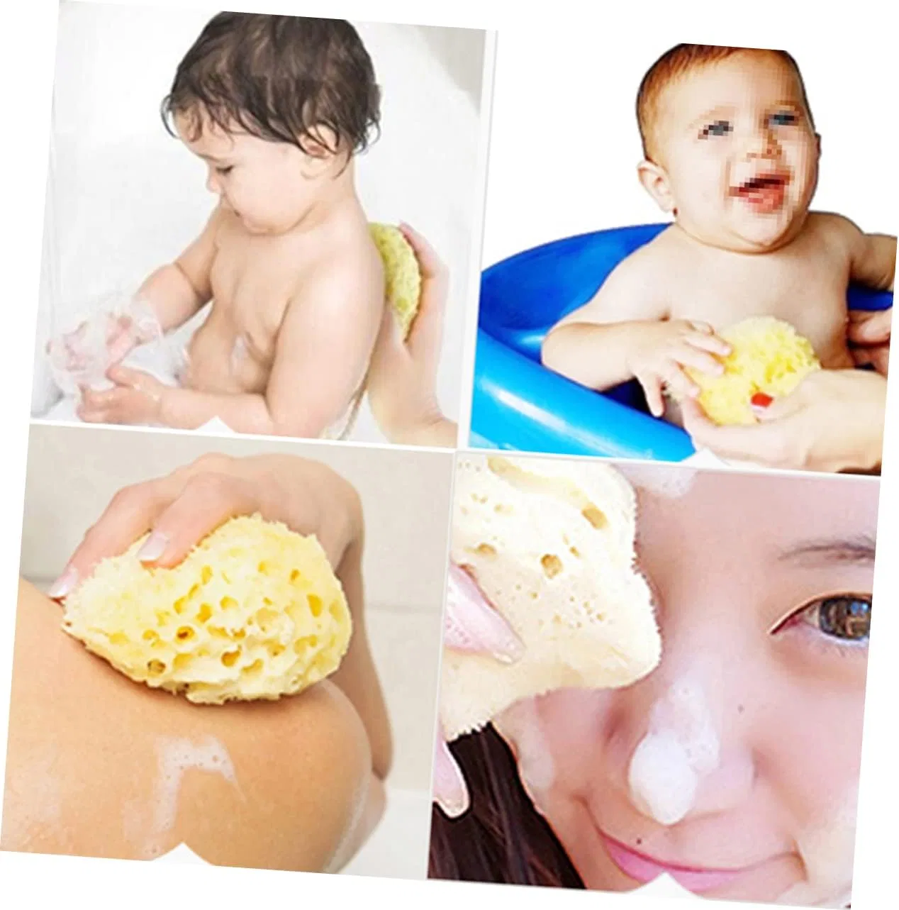 Мочалка Honeycomb Sponge, LRXIYODE, 1 шт, 10x9x4.5 см, Beige — фото 3
