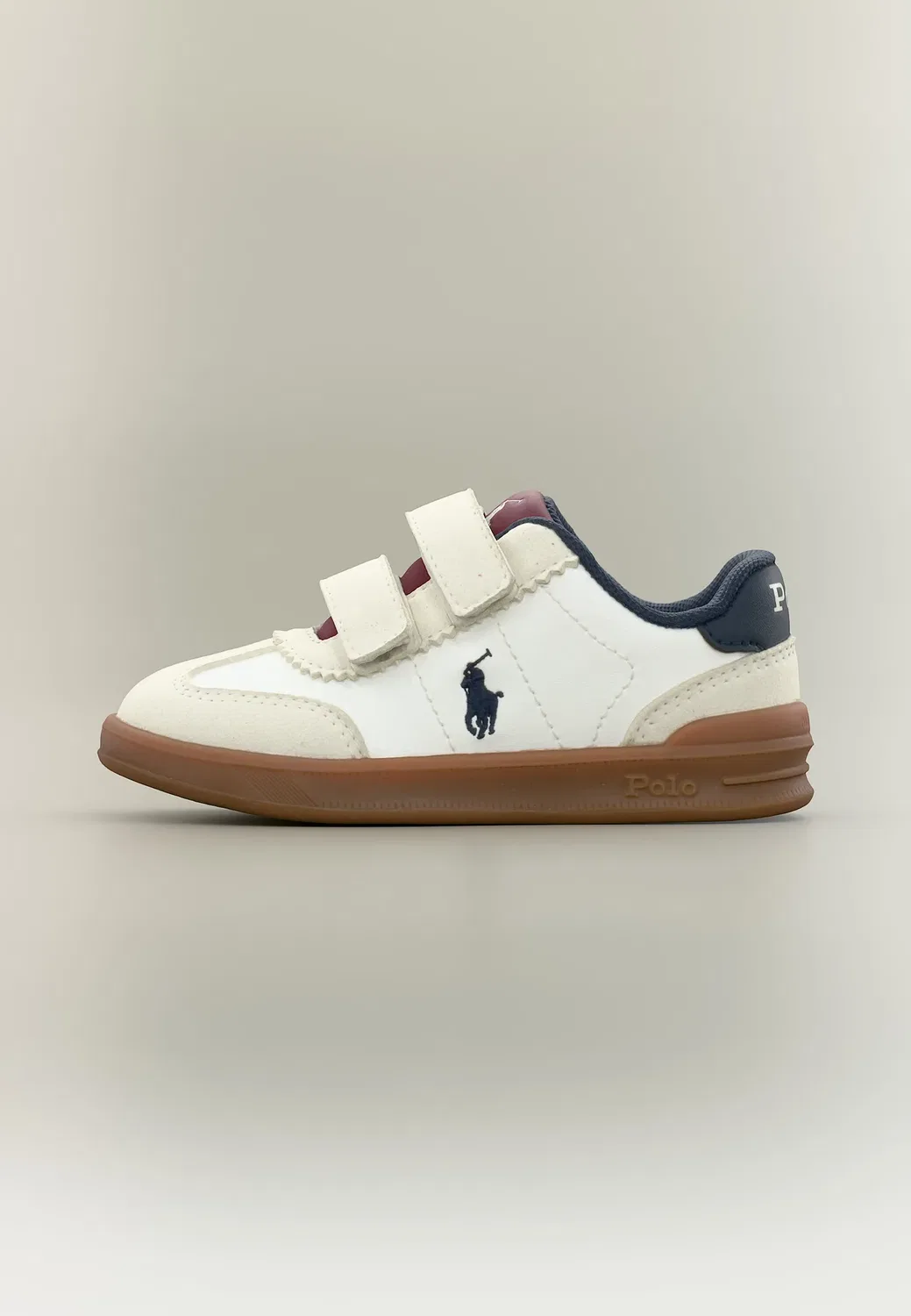 Холлис - детская обувь Polo Ralph Lauren, Paper White/Grey/Dark Red/Navy