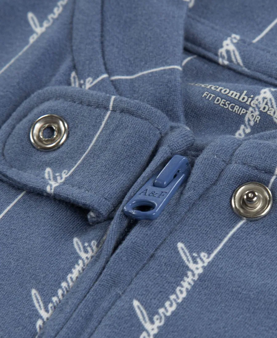 Комбинезон с длинным рукавом на молнии, с ножками, из футера abercrombie kids, Blue — фото 3