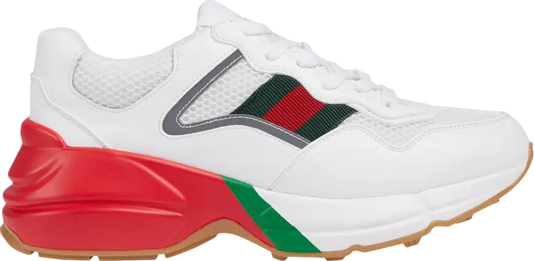 Кроссовки Gucci Wmns Rhyton White Red Green Reflective, белый