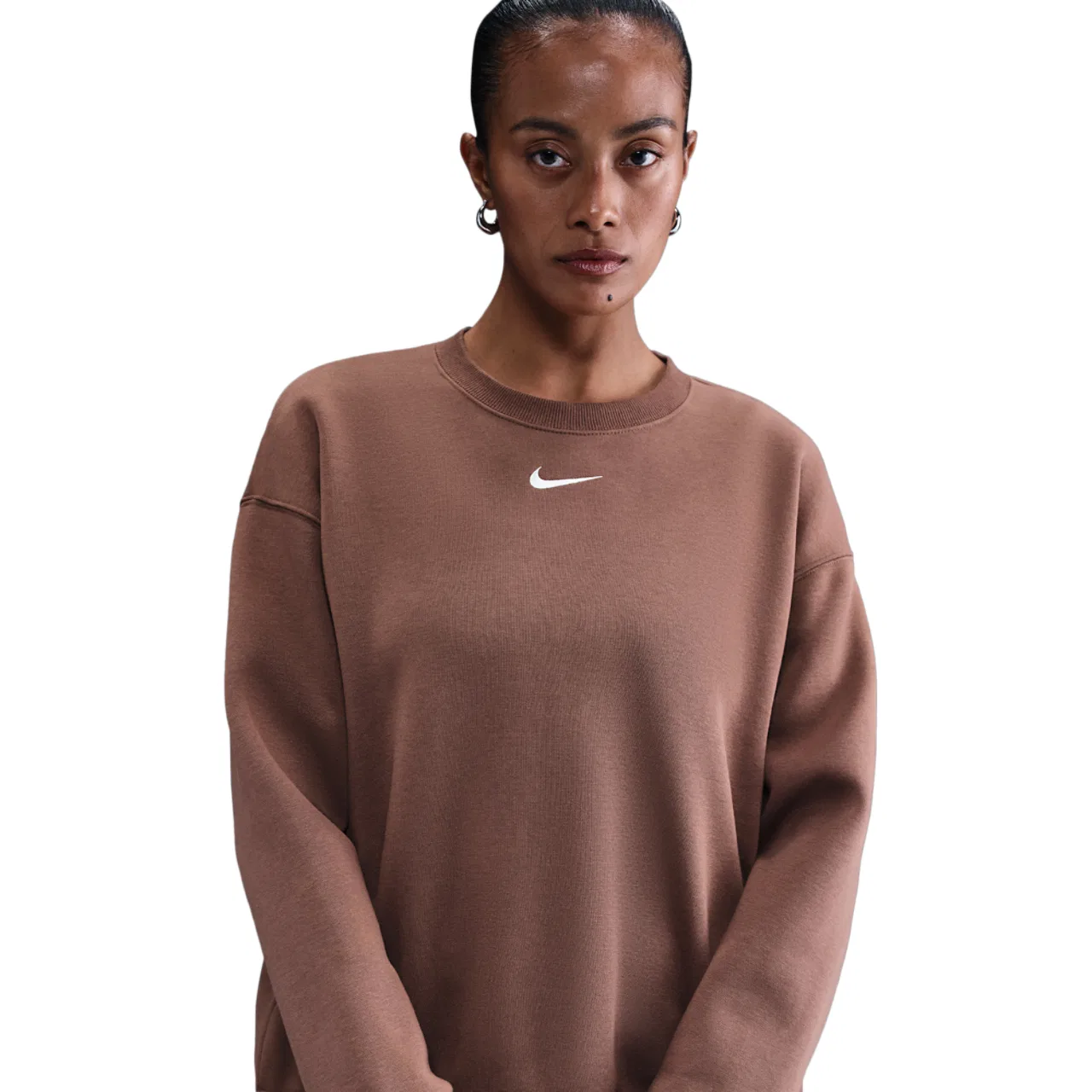 Женский свитшот Phoenix Fleece Nike, цвет Fauna Brown/Sail