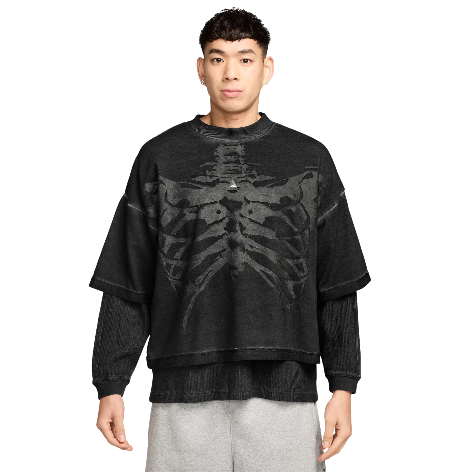 Мужская футболка с длинным рукавом Nike Ja Dri-FIT Waffle, Black/Black — фото 4
