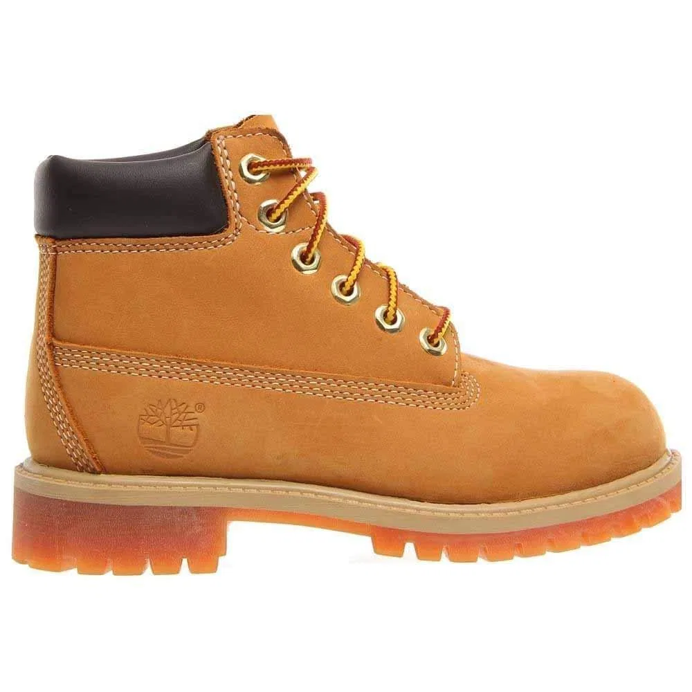 Детские ботинки для мальчиков водонепроницаемые 6 Inch Premium Waterproof Boot Timberland, Yellow Wheat Nubuck — фото 3