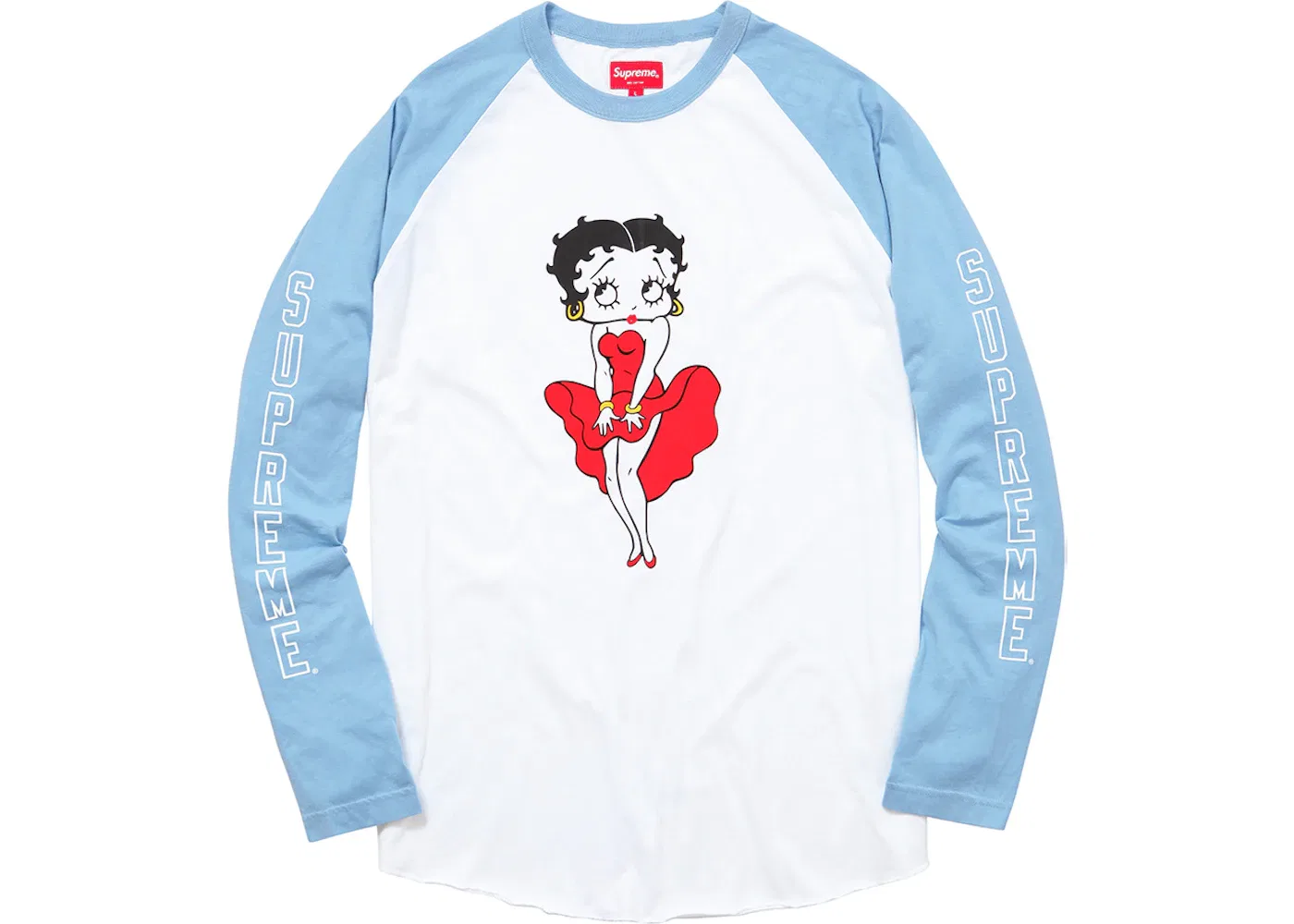 Мужская футболка с принтом Supreme Raglan, Light Blue